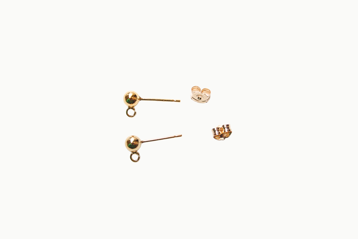 Oorstekers met bol en oog – 14/20 Gold Filled – div. afm.