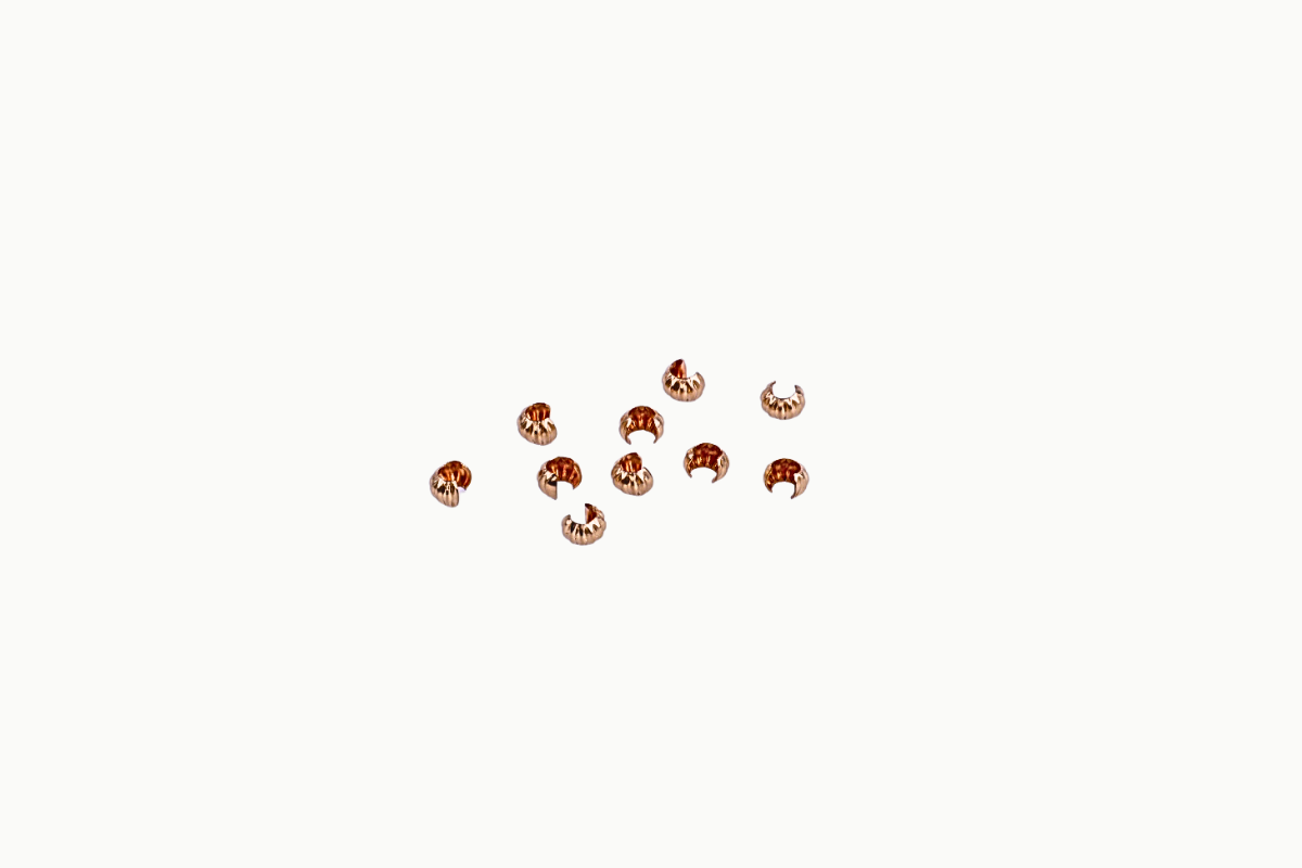 Ribbel kalot knijpkraal verberger gold filled 14/20 3 mm