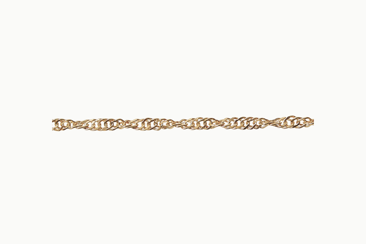 Gold filled Singapore ketting 14/20 van 50 cm
