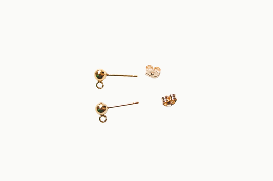 Oorstekers met bol en oog – 14/20 Gold Filled – div. afm.