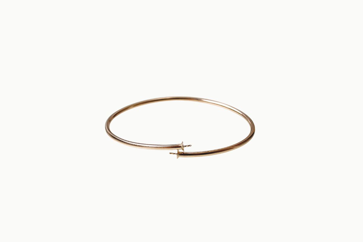 Gold filled flexibele armband met kraalkap en stift