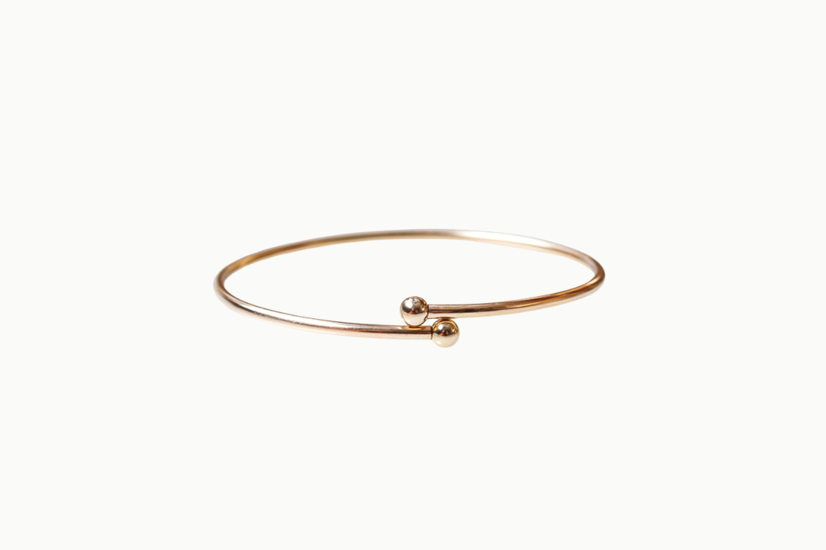 Gold filled armband met schroefbol sluiting 14/20