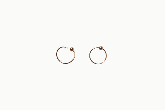Hoop/ creool oorbel met kraal – 14/20 Gold Filled – 12 mm