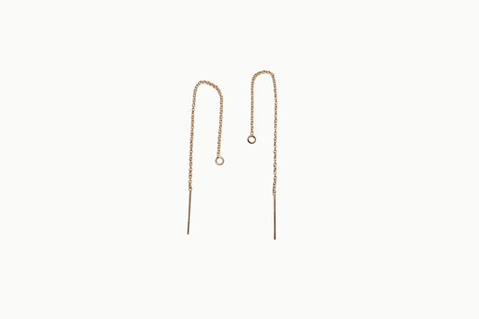 Doorrijg oorhaken met ketting en oog – 14/20 Gold Filled – 1 paar