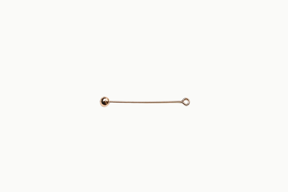 Gold filled kettelstift met schroefdraad en bol