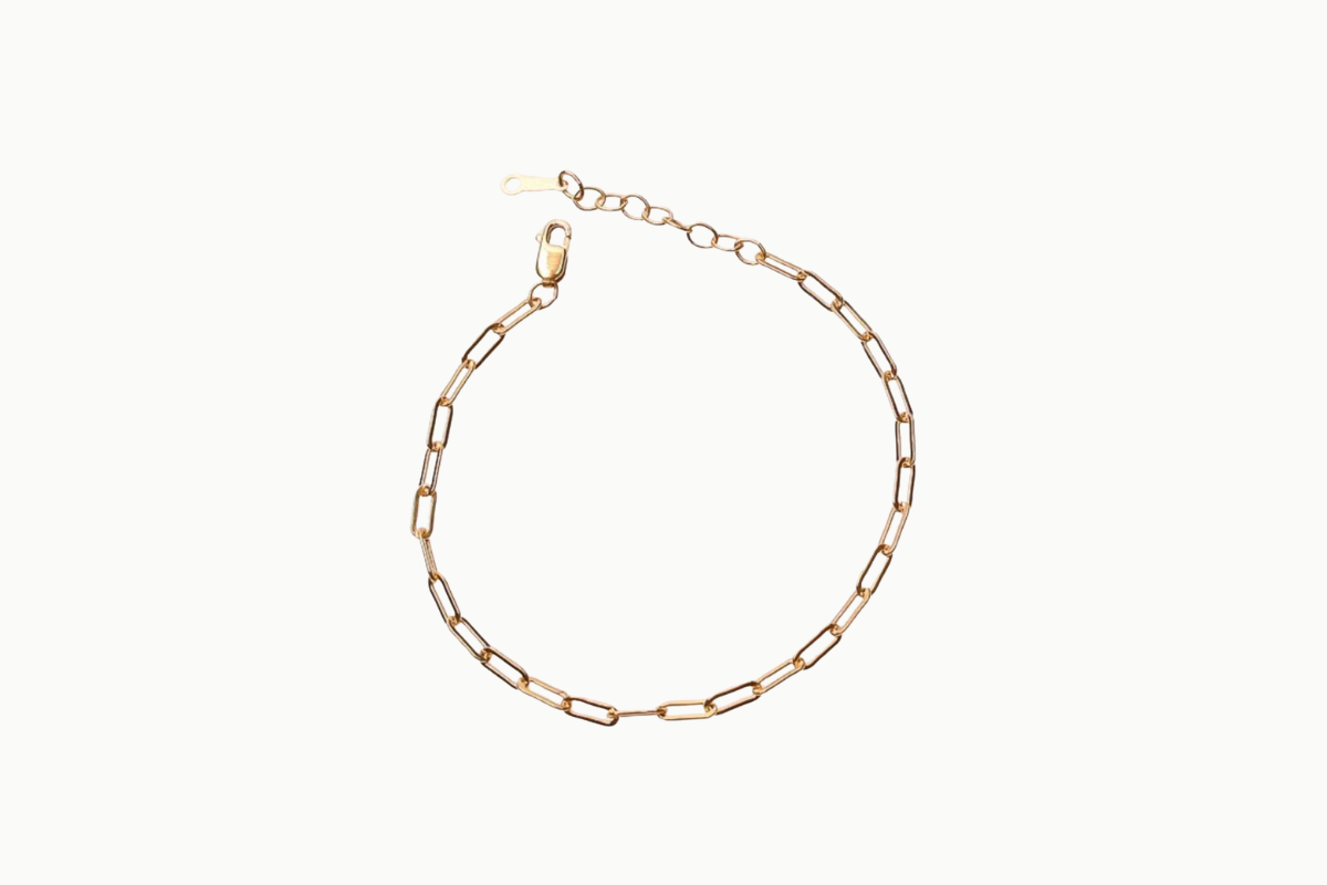 Gold filled paperclip armband 14/20 tot 18.5 cm