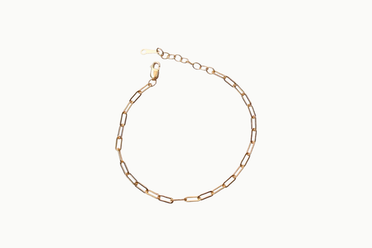 Gold filled paperclip armband 14/20 tot 18.5 cm