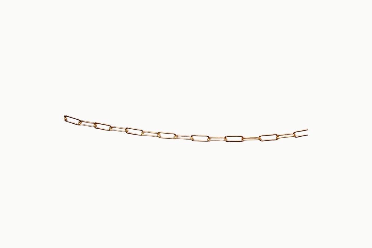 Gold filled paperclip ketting 14/20 van 45 cm